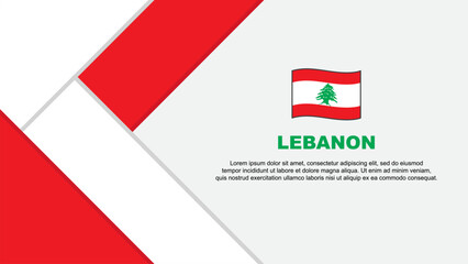 Lebanon Flag Abstract Background Design Template. Lebanon Independence Day Banner Cartoon Vector Illustration. Lebanon Illustration