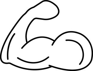 Strong Man Arm Muscle line icon. Simple outline style. Muscle, arm, bicep, power, protein, man, strength, flex, human body concept editable stock. Vector isolated on transparent background.