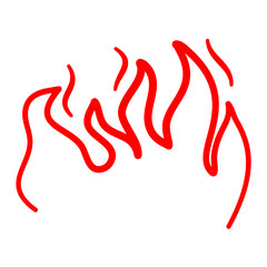 Fire and flames outline icon vector illustration