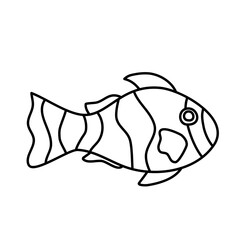 Lines Fish Vector Illustration Hand Drawn 