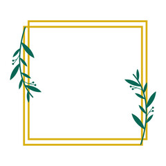 Frame Border with Leaf Elegant Vector Design 