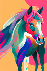 Horse in the colors