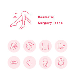 Obraz premium 美容整形・プチ整形・美容外科に関するアイコンイラスト（円形・カラー）のセット