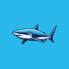Fototapeta premium Swimming Shark Vector Graphic. Generative ai