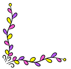 Corner Border Floral Vector 