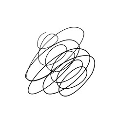 Scribble Chaos Line Vector Illustration 