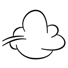 Cloud Cartoon Icon Lines Vector Illustration 