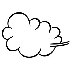 Cloud Cartoon Icon Lines Vector Illustration 