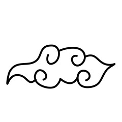 Mega mendung Cloud Batik Lines Vector Transparant Background 