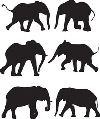 Beautiful Elephant Silhouette Vector Art