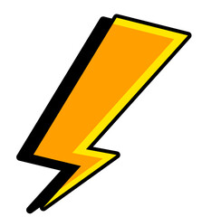 Comic Lighting Thunder Strom Vector Icon Illustration 