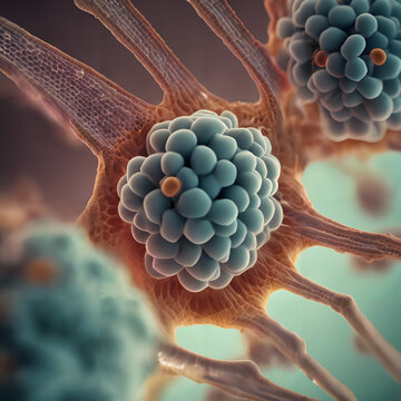 A close up digital illustration of a cell.