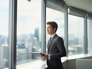 Fototapeta premium タブレットで仕事をする男性