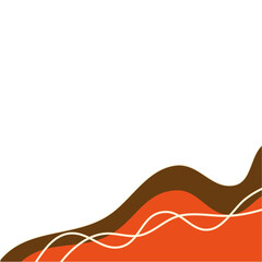 Wave Border Vector Oranye and Brown Color 