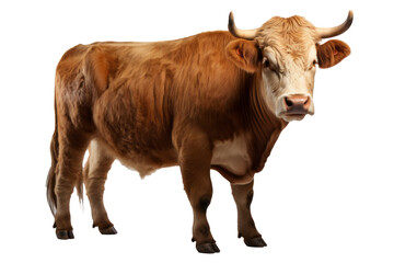 Beef cattle in isolated on transparent background generative ai