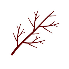 Dry Tree Twig Vector Illustration 