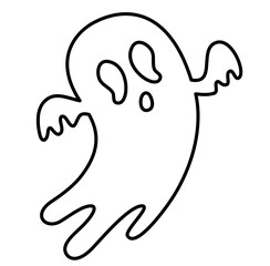 Obraz premium Ghost Halloween Cartoon Illustration Vector Lines