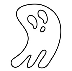 Ghost Halloween Cartoon Illustration Vector Lines