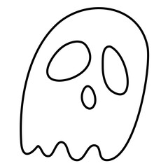 Ghost Halloween Cartoon Illustration Vector Lines