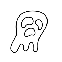 Ghost Halloween Cartoon Illustration Vector Lines