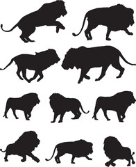 Beautiful Lion Silhouette Vector Art