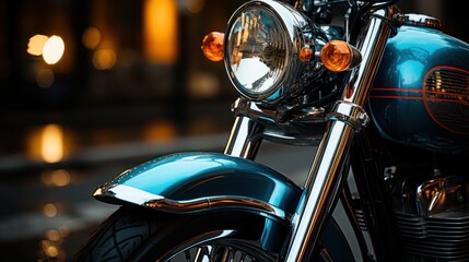 Fototapeta premium Every part of this vintage bike shines brightly