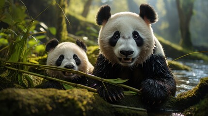 Playful pandas, endearing moments captured in the bamboo forest
