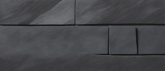 Black rough slate stones texture background from Generative AI