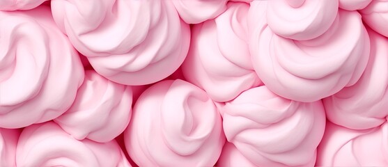 Bunch of pink whipped cream detailed texture background from Generative AI