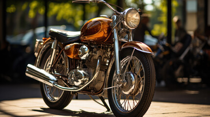 Obraz premium Every part of this vintage bike shines brightly