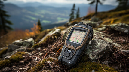 Navigating the hills with the aid of gps - obrazy, fototapety, plakaty