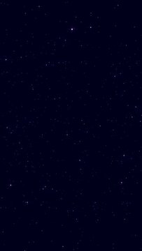 Starry Night Sky, Glowing and Shiny Stars on Dark Blue Vertical Background Video, Space and Universe, Twinkle Stars, social media story design element