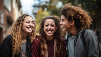 Smiling student friends