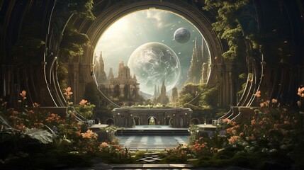 focal point fantasia, digital art illustration, Generative AI