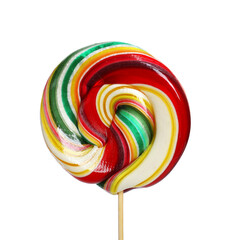 Stick with colorful lollipop swirl isolated on white