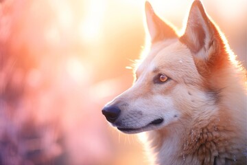 Fototapeta premium Close-up of cute dog with beautiful bokeh background