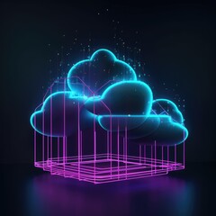Cloud computing transfer big data on internet. futuristic digital technology .Generative AI