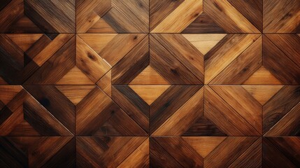Wood marquetry wall parquet, abstract pattern background - obrazy, fototapety, plakaty