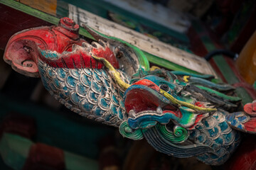 Details of the buildings decorations of Tulou Earth Buildings, Fujian, China.