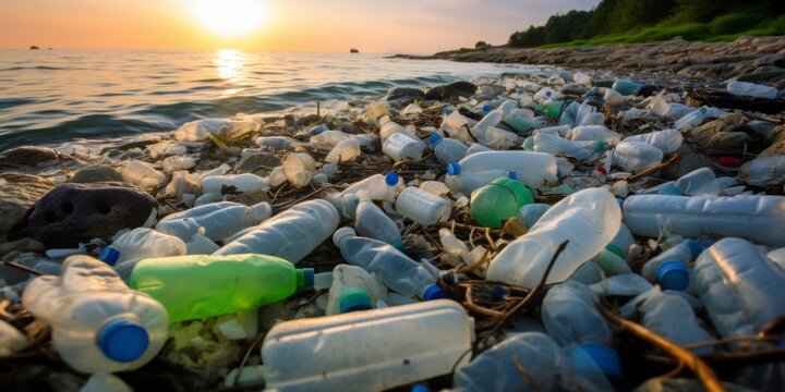 An Environmental Catastrophe as a Beach Overflows with Plastic Waste, Resulting in Fish Deaths, PFC and PFAS Pollution, Amidst Man-Made Crisis, Global Warming, and Algae Blooms