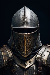 Medieval knight of honor, with armor, war veteran, history and fantasy concept. Generative AI