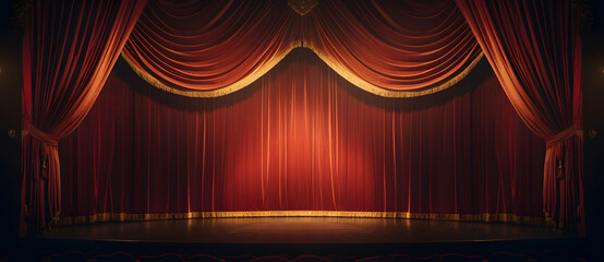 The velvet curtain on the stage slowly opens 5