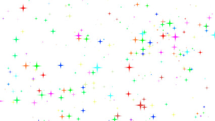 Picture of the twinkle glitter colorful star sparkling behind white background