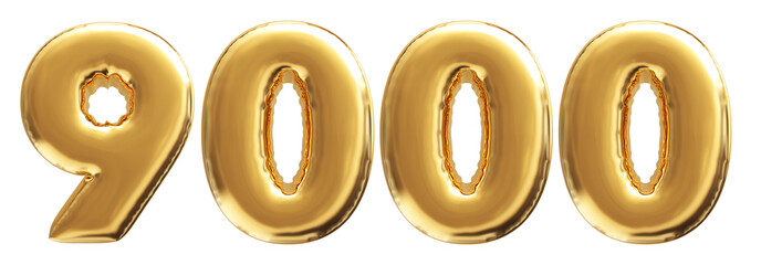 9k Follower Gold Number 3D Render