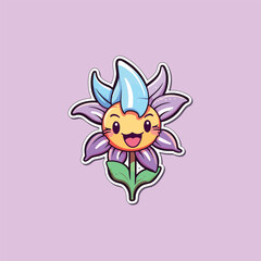 lily sticker. kawaii cartoon illustration
