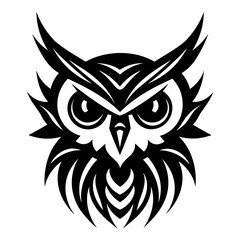 Unique Owl Logo Illustration in Trendy Flat Isolated on White Background. Vector SVG