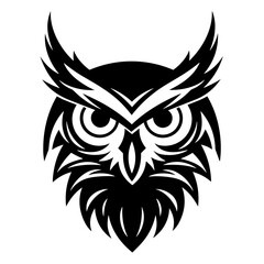 Unique Owl Logo Illustration in Trendy Flat Isolated on White Background. Vector SVG