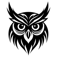 Unique Owl Logo Illustration in Trendy Flat Isolated on White Background. Vector SVG