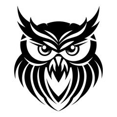 Unique Owl Logo Illustration in Trendy Flat Isolated on White Background. Vector SVG