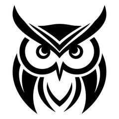 Unique Owl Logo Illustration in Trendy Flat Isolated on White Background. Vector SVG